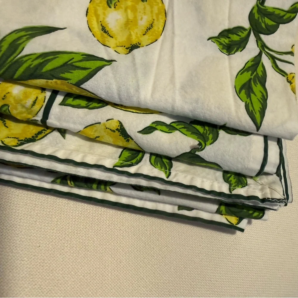 APRIL CORNELL Lemons Cotton Tablecloth 60in x 82in